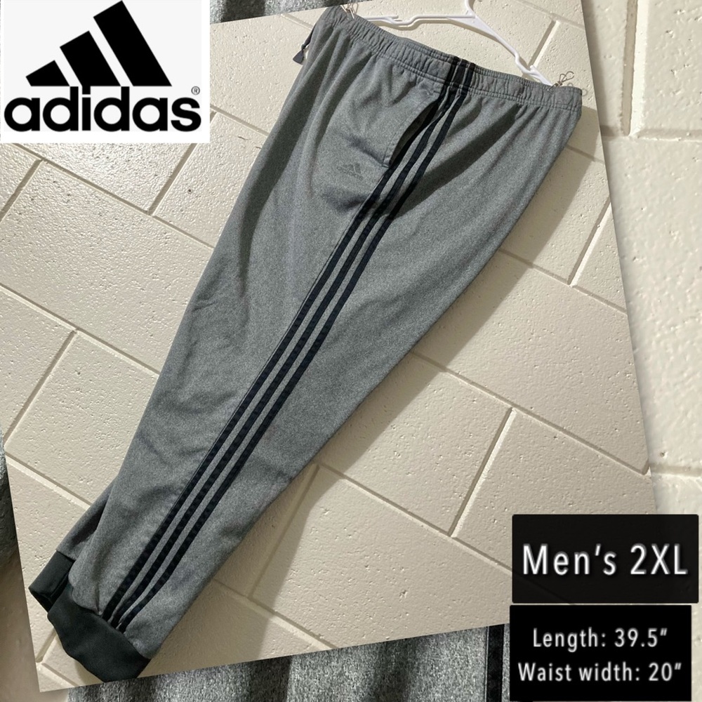 Men’s Adidas Track Pants 2XL Gray and Black